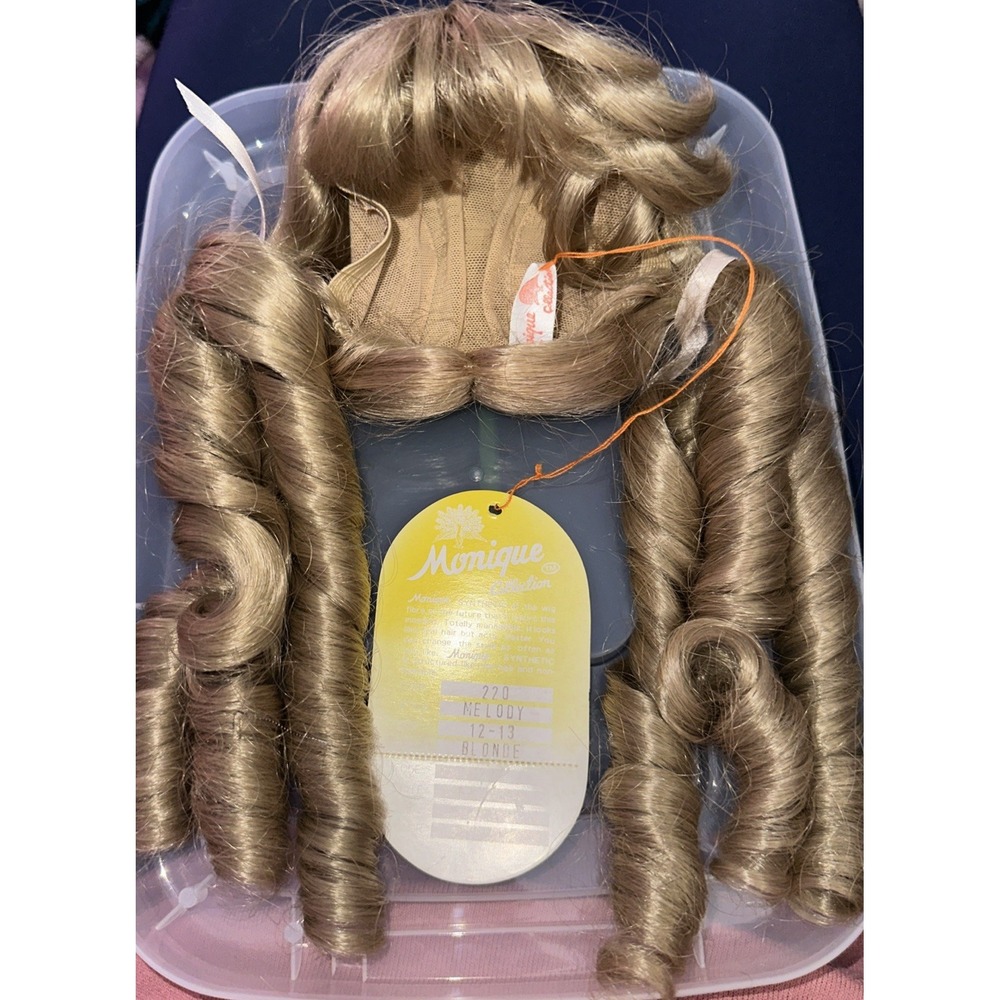 Melody Doll Wig By Monique Size 12-13 Color Blonde Modacrylic Ringlet Curls